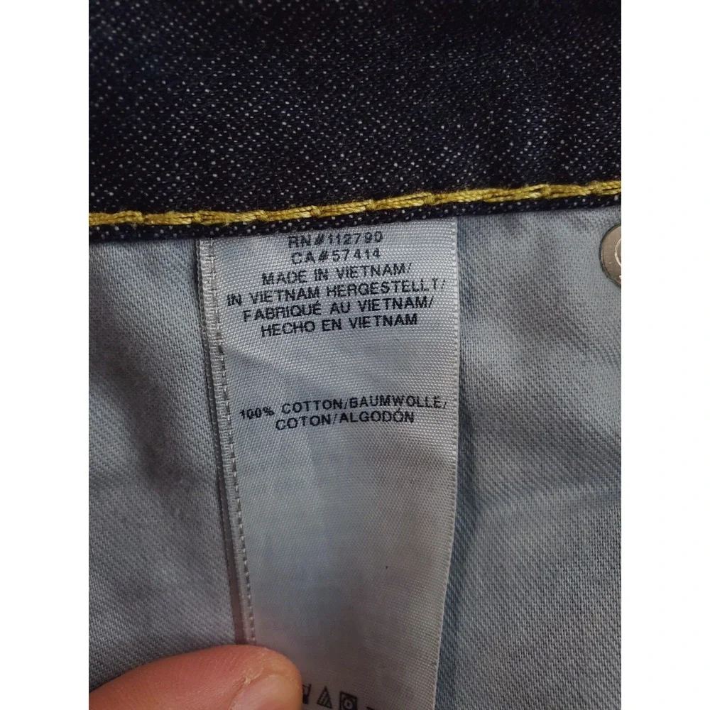 True Religion Jeans Mens 42x34 Skinny Flap Pocket Big T Y2K Hip Hop Thick Stitch